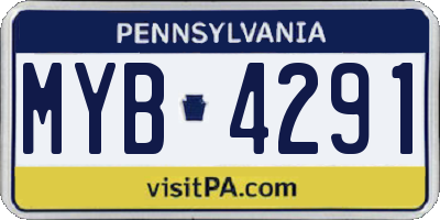PA license plate MYB4291