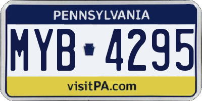 PA license plate MYB4295