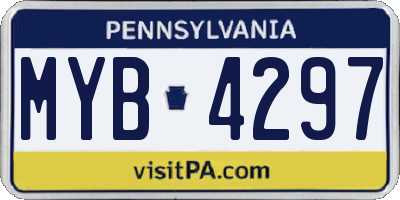 PA license plate MYB4297