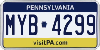PA license plate MYB4299