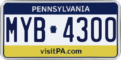 PA license plate MYB4300