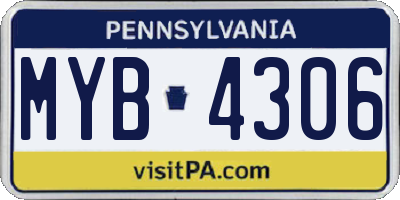 PA license plate MYB4306