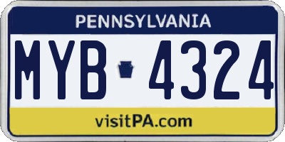 PA license plate MYB4324