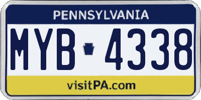 PA license plate MYB4338