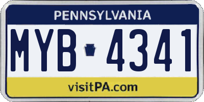 PA license plate MYB4341