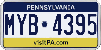 PA license plate MYB4395