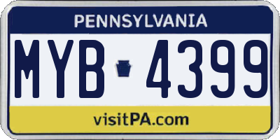 PA license plate MYB4399