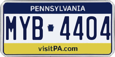 PA license plate MYB4404