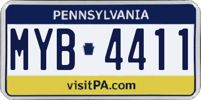 PA license plate MYB4411