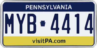 PA license plate MYB4414