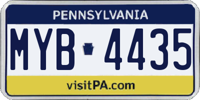 PA license plate MYB4435