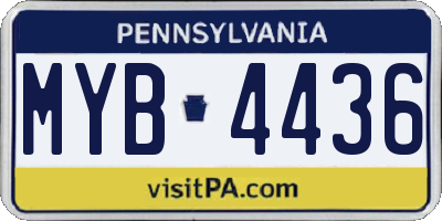 PA license plate MYB4436