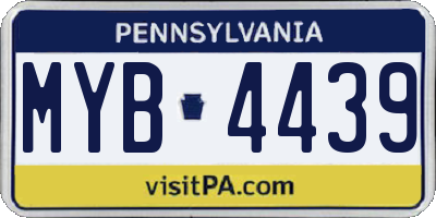 PA license plate MYB4439