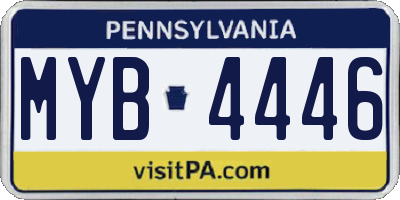 PA license plate MYB4446