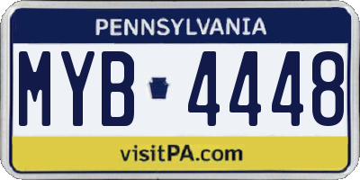 PA license plate MYB4448