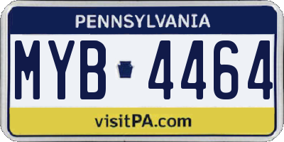 PA license plate MYB4464