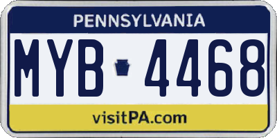 PA license plate MYB4468