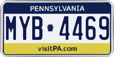 PA license plate MYB4469