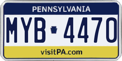 PA license plate MYB4470