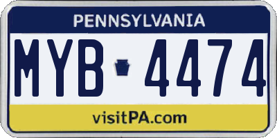 PA license plate MYB4474
