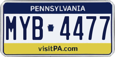 PA license plate MYB4477