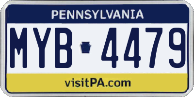 PA license plate MYB4479
