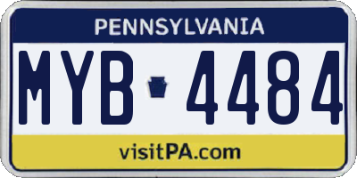 PA license plate MYB4484