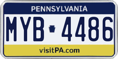 PA license plate MYB4486