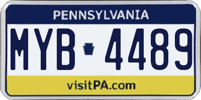 PA license plate MYB4489