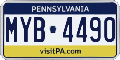 PA license plate MYB4490