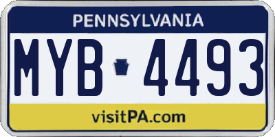 PA license plate MYB4493