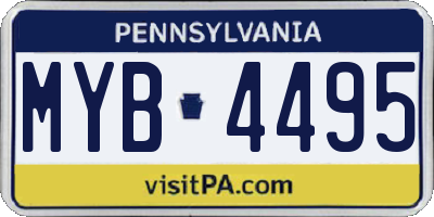 PA license plate MYB4495