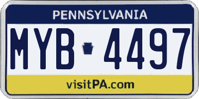 PA license plate MYB4497