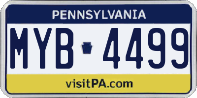 PA license plate MYB4499