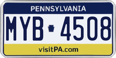 PA license plate MYB4508