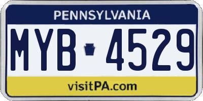 PA license plate MYB4529