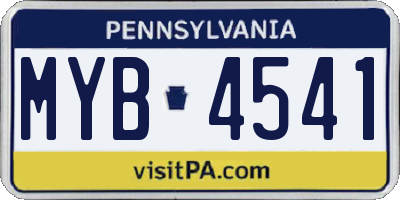 PA license plate MYB4541