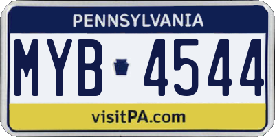 PA license plate MYB4544