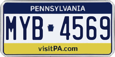 PA license plate MYB4569