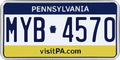 PA license plate MYB4570