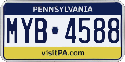 PA license plate MYB4588