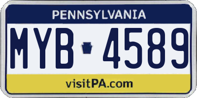 PA license plate MYB4589