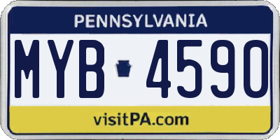 PA license plate MYB4590