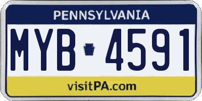 PA license plate MYB4591