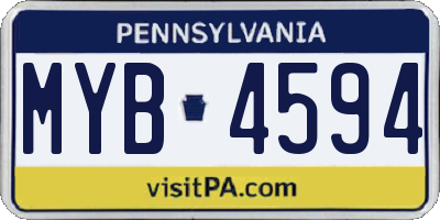 PA license plate MYB4594