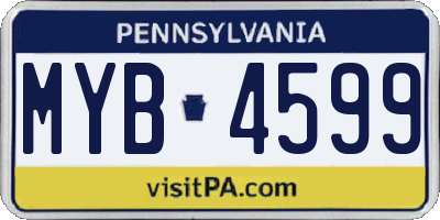 PA license plate MYB4599