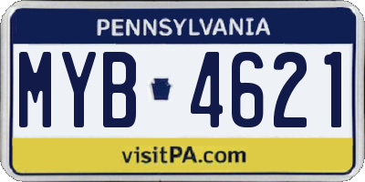 PA license plate MYB4621
