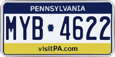 PA license plate MYB4622