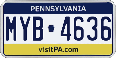 PA license plate MYB4636
