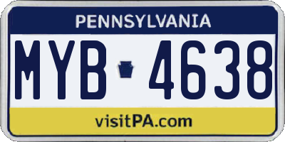 PA license plate MYB4638